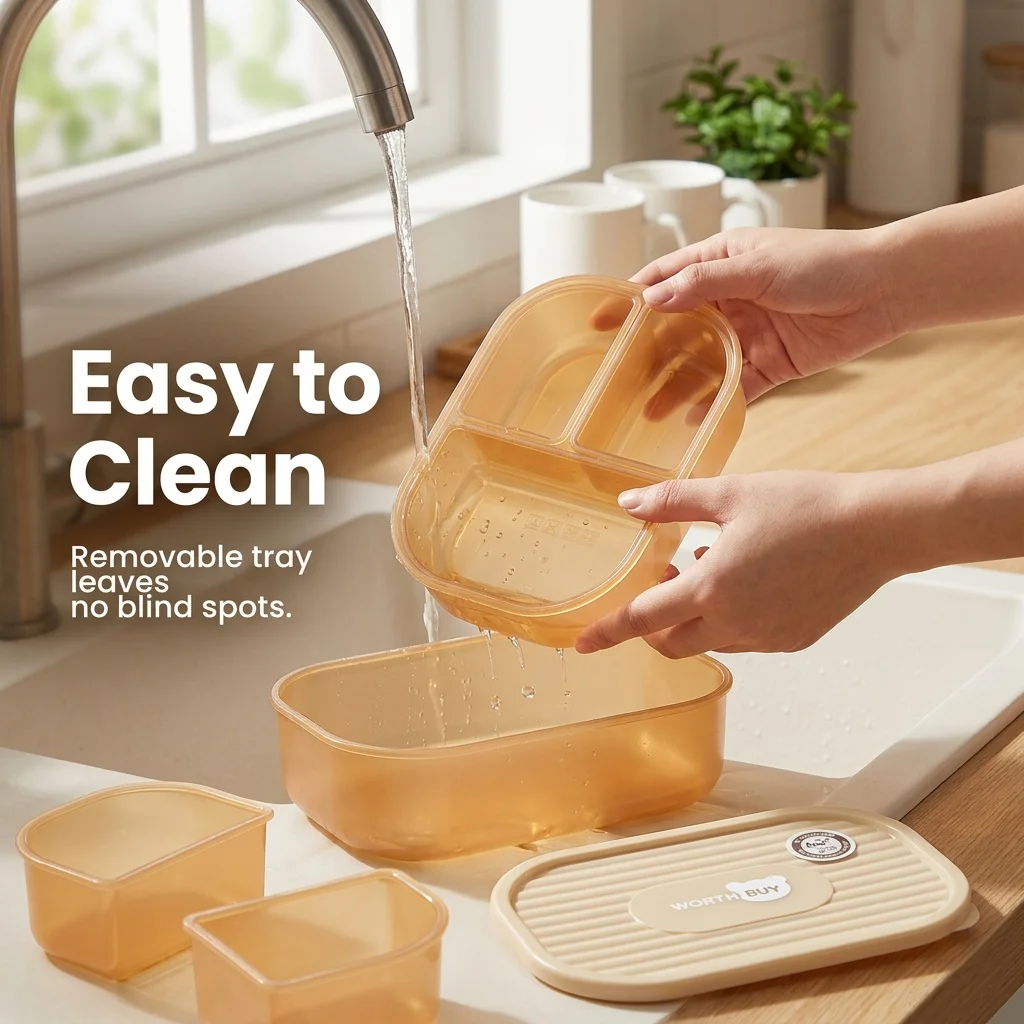 Divided Plastic Bento Box 3 Co - Meal Prep Or Prep Meal recension och pris