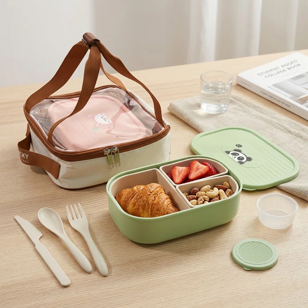 Kids Bento Lunch Box with Lid  - Meal Prep Or Prep Meal recension och pris