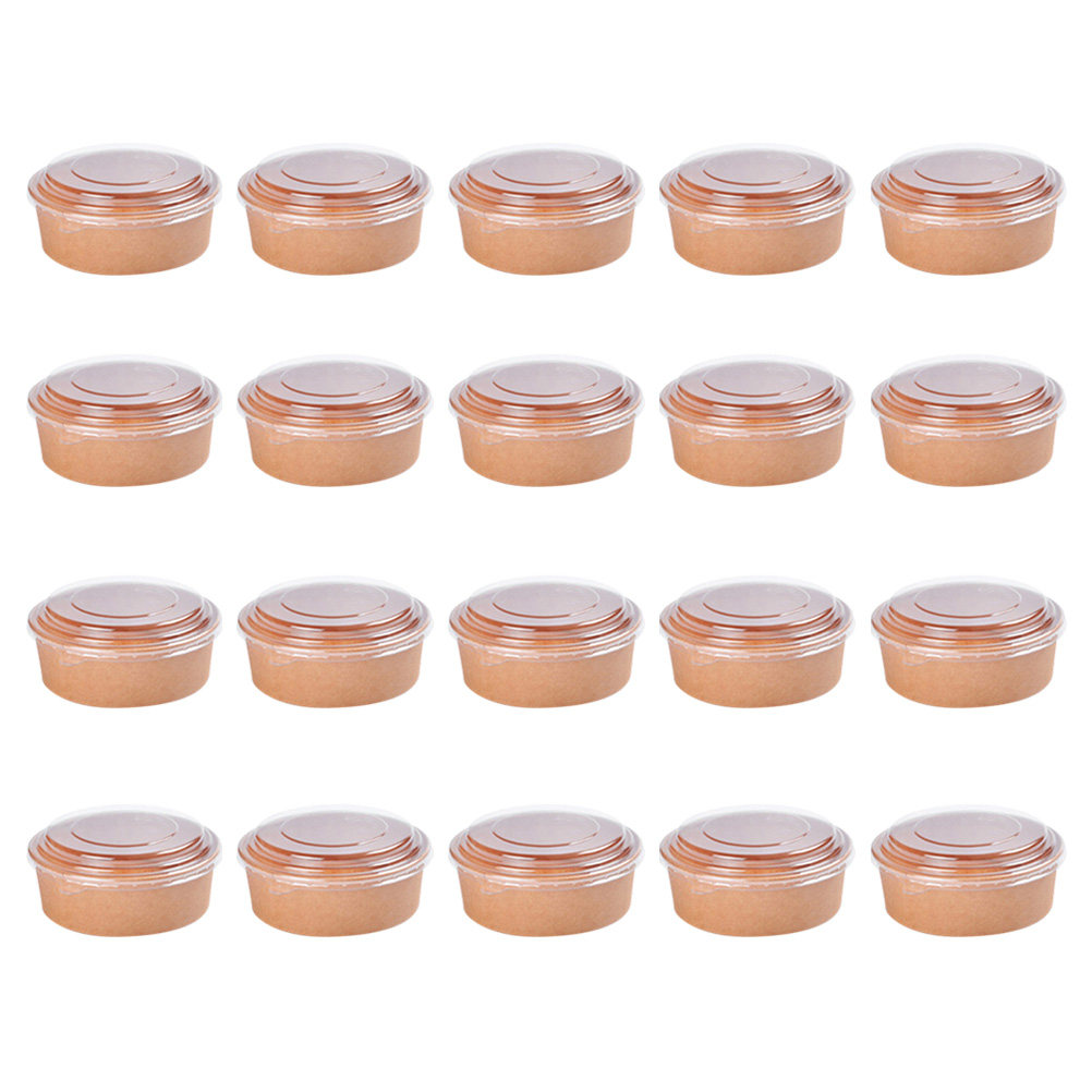 20pcs Kraft Paper with Lid Dis - Meal Prep Bowl recension och pris
